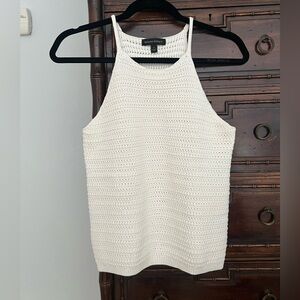 Banana Republic women’s white cotton sleeveless knit crochet tank top size S.